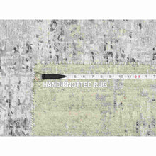 Load image into Gallery viewer, 2&#39;6&quot;x20&#39; Gray Modern Hand Knotted Cut and Loop Pile Hand Spun Undyed Natural Wool XL Runner Oriental Rug FWR384828