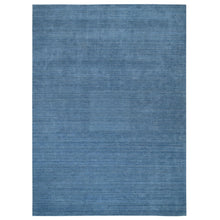 Load image into Gallery viewer, 10&#39;x14&#39; Denim Blue, Soft Wool, Hand Loomed, Modern Design, Tone on Tone, Oriental Rug FWR387390