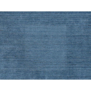 10'x14' Denim Blue, Soft Wool, Hand Loomed, Modern Design, Tone on Tone, Oriental Rug FWR387390