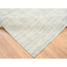 Load image into Gallery viewer, 10&#39;1&quot;x10&#39;1&quot; Beige, Hand Loomed Variegated Textured Modern Design, Natural Wool, Square Oriental Rug FWR387564
