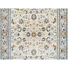 Load image into Gallery viewer, 2&#39;7&quot;x14&#39; Ivory, Hand Knotted Nain with All Over Flower Design, 250 KPSI Wool, Runner Oriental Rug FWR388440