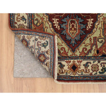 Load image into Gallery viewer, 2&#39;7&quot;x16&#39; Terracotta Red, Hand Knotted Antiqued Fine Heriz Re-Creation Densely Woven, Natural Dyes Hand Spun Wool, XL Runner Oriental Rug FWR389796
