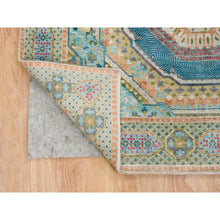 Load image into Gallery viewer, 9&#39;x12&#39;1&quot; Colorful, Hand Knotted Mamluk Design with Geometric Medallions, Textured Wool and Silk, Oriental Rug FWR390828