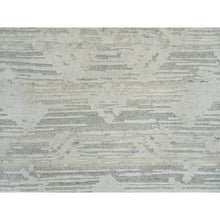 Load image into Gallery viewer, 2&#39;6&quot;x18&#39;2&quot; Ivory, Modern Design, Hand Knotted, Hand Spun Undyed Natural Wool, XL Runner Oriental Rug FWR390948