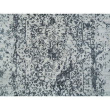 Load image into Gallery viewer, 2&#39;8&quot;x20&#39; Gray, Wool And Pure Silk Hand Knotted, Broken Persian Design, XL Runner Oriental Rug FWR391284