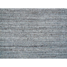 Load image into Gallery viewer, 2&#39;7&quot;x14&#39; Arsenic Gray, Pure Wool Thick and Plush, Hand Loomed, Modern Striae Design, Tone on tone, Runner Oriental Rug FWR393342