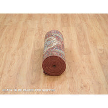 Load image into Gallery viewer, 2&#39;6&quot;x19&#39;9&quot; Terracotta Red, Natural Dyes, Antiqued Fine Heriz Re-Creation, Densely Woven, Hand Knotted Soft Wool, Runner Oriental Rug FWR394368