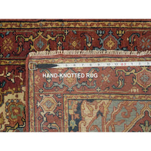 Load image into Gallery viewer, 2&#39;6&quot;x19&#39;9&quot; Terracotta Red, Natural Dyes, Antiqued Fine Heriz Re-Creation, Densely Woven, Hand Knotted Soft Wool, Runner Oriental Rug FWR394368
