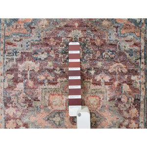 2'8"x21'10" Cordovan Red, Hand Knotted, Heriz Revival, Extra Soft Wool, Plush and Lush Soft Pile, XL Runner Oriental Rug FWR394932