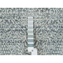 Load image into Gallery viewer, 8&#39;10&quot;x12&#39; Porcelain White with Pop of Templeton Gray, Tone on Tone, Wool and Silk, Mamluk Design, Hand Knotted, Oriental Rug FWR395010