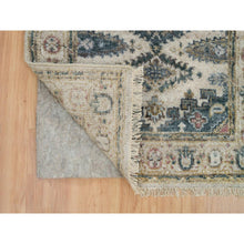 Load image into Gallery viewer, 2&#39;6&quot;x17&#39;10&quot; Oyster White Soft Tones, Hand Knotted, Soft Pile, Reimagined Persian Viss Design, Organic Wool, Tone on Tone, XL Runner Oriental Rug FWR395304