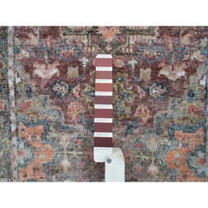 2'6"x14' English Red, Plush and Lush, All Wool, Natural Dyes, Hand Knotted, Heriz Revival, Runner Oriental Rug FWR395352