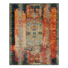 Load image into Gallery viewer, 8&#39;1&quot;x10&#39; Metallic Orange, Ancient Ottoman Erased Design, Ghazni Wool, Hand Knotted, Oriental Rug FWR395370