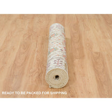 Load image into Gallery viewer, 4&#39;3&quot;x10&#39; Taupe, Directional Vase All Over Design, Silk With Textured Wool, Hand Knotted, Wide Runner Oriental Rug FWR395472