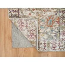 Load image into Gallery viewer, 2&#39;2&quot;x3&#39;1&quot; Taupe, Directional Vase All Over Design, Silk with Textured Wool, Hand Knotted, Mat Oriental Rug FWR395538