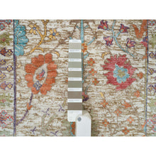 Load image into Gallery viewer, 2&#39;2&quot;x3&#39;1&quot; Taupe, Directional Vase All Over Design, Silk with Textured Wool, Hand Knotted, Mat Oriental Rug FWR395538