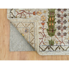 Load image into Gallery viewer, 12&#39;1&quot;x15&#39;4&quot; Taupe, Directional Vase All Over Design, Silk with Textured Wool, Hand Knotted, Oversized Oriental Rug FWR395616