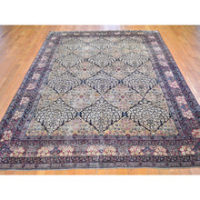 Load image into Gallery viewer, 7&#39;x10&#39;5&quot; Beige Antique Persian Kermanshah Signed Worn Areas Clean Garden Design Pure Wool Hand Knotted Oriental Rug FWR397554
