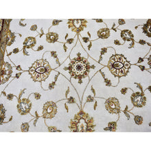 Load image into Gallery viewer, 6&#39;x9&#39;3&quot; Ivory Rajasthan Half Wool and Half Silk Floral Design Thick and Plush Hand Knotted Oriental Rug FWR400488
