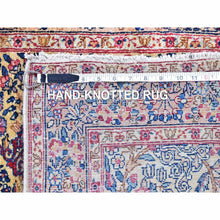 Load image into Gallery viewer, 2&#39;8&quot;x11&#39;6&quot; Ivory Antique Persian Kerman Runner Good Condition Multicolor Flower and Vase Design Organic Wool Hand Knotted Oriental Rug FWR401040