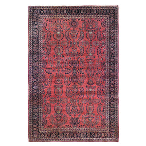 12'4"x19'3" Red Oversized Antique Persian Moharajan Sarouk Full Pile and Soft Hand Knotted Oriental Rug FWR401946