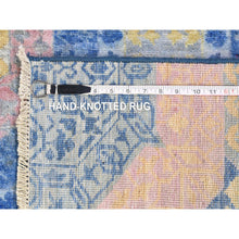 Load image into Gallery viewer, 9&#39;x11&#39;8&quot; Denim Blue Mamluk Repetitive Design with Pastel Colors Hand Knotted Pure Wool Oriental Rug FWR401982