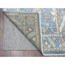 Load image into Gallery viewer, 2&#39;6&quot;x19&#39; Blue Angora Oushak With Soft And Vibrant Wool Hand Knotted Oriental XL Runner Rug FWR402192