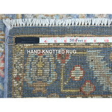 Load image into Gallery viewer, 2&#39;6&quot;x19&#39; Blue Angora Oushak With Soft And Vibrant Wool Hand Knotted Oriental XL Runner Rug FWR402192