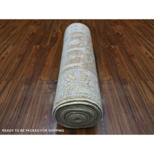 Load image into Gallery viewer, 2&#39;7&quot;x17&#39;2&quot; Hand Knotted Almond Brown Angora Oushak with Faded Out Cypress and Willow Tree Design Soft and Pliable Wool Oriental XL Runner Rug FWR419166