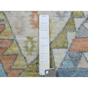 6'1"x8'8" Colorful, Hand Knotted Anatolian Village Inspired with Patch Work Design, Natural Dyes Densely Weave, Soft and Velvety Wool, Oriental Rug FWR436770