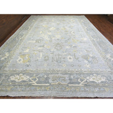 Load image into Gallery viewer, 12&#39;1&quot;x17&#39;8&quot; Light Gray Afghan Angora Oushak with Leaf Pattern Natural Dyes, Soft Wool Hand Knotted, Oriental Rug FWR436902