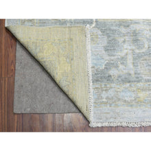 Load image into Gallery viewer, 12&#39;1&quot;x17&#39;8&quot; Light Gray Afghan Angora Oushak with Leaf Pattern Natural Dyes, Soft Wool Hand Knotted, Oriental Rug FWR436902