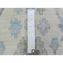 Load image into Gallery viewer, 2&#39;8&quot;x15&#39;4&quot; Ivory Soft Wool, Hand Knotted Afghan Angora Oushak with Branch and Flower Design Natural Dyes, Runner Oriental Rug FWR437022