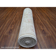Load image into Gallery viewer, 2&#39;9&quot;x19&#39; Faded Brown, Afghan Angora Oushak with Willow and Cypress Tree Design, Vegetable Dyes, Soft Wool, Hand Knotted, XL Runner Oriental Rug FWR439830
