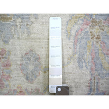 Load image into Gallery viewer, 2&#39;8&quot;x19&#39;1&quot; Ivory, 100% Wool Hand Knotted, Afghan Angora Oushak with Floral Motif Natural Dyes, Oversized XL Runner Oriental Rug FWR441888