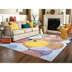 9'x12' Colorful, The Circles Design Vegetable Dyes, 100% Wool Hand Knotted, Oriental Rug FWR445764