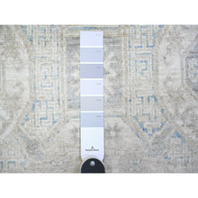 Load image into Gallery viewer, 2&#39;9&quot;x18&#39;6&quot; Light Gray, White Wash Peshawar Large Medallions Design, Natural Dyes, Pure Wool, Hand Knotted, XL Oriental Rug FWR445830
