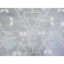 Load image into Gallery viewer, 10&#39;x14&#39;7&quot; Purple Gray, Stone Washed Peshawar with Pomegranate Garden Khotan Design, Vegetable Dyes, Soft Wool Hand Knotted, Oversized Oriental Rug Rug FWR445980