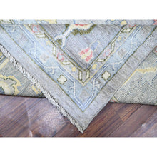Load image into Gallery viewer, 12&#39;2&quot;x15&#39;5&quot; Lavender Gray and Spanish Gray, Afghan Angora Oushak with Colorful Motifs, Natural Dyes, Soft Wool, Hand Knotted, Oversized Oriental Rug FWR446310