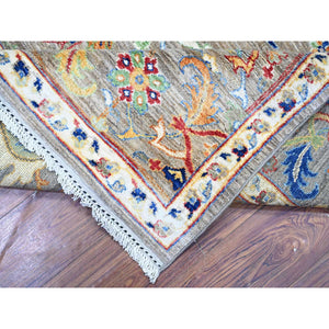 8'2"x9'9" Dolphin Gray, Hand Knotted, Natural Dyes, Vibrant Wool, Aryana with Ziegler Mahal All Over Colorful Design, Oriental Rug FWR447654