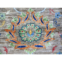 Load image into Gallery viewer, 8&#39;2&quot;x9&#39;9&quot; Dolphin Gray, Hand Knotted, Natural Dyes, Vibrant Wool, Aryana with Ziegler Mahal All Over Colorful Design, Oriental Rug FWR447654