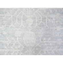 Load image into Gallery viewer, 8&#39;x9&#39;10&quot; Chrome Gray, Washed Out Khotan Inspired Pomegranate Design, High grade Wool, Hand Knotted, Oriental Rug FWR447840