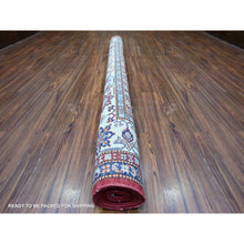 Load image into Gallery viewer, 7&#39;x9&#39;9&quot; Fire Brick Red, Afghan Super Kazak With All Over Medallions, Natural Dyes, Organic Wool, Hand Knotted, Oriental Rug FWR448962