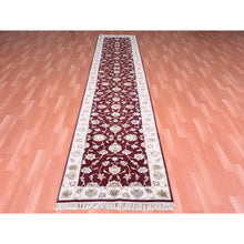 Load image into Gallery viewer, 2&#39;8&quot;x14&#39;1&quot; Burgundy Red, Rajasthan, Thick and Plush, Wool and Silk, Hand Knotted, Oriental, Runner Rug FWR450336