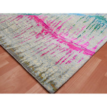 Load image into Gallery viewer, 9&#39;1&quot;x12&#39; Ivory, THE CARDIAC, Sari Silk with Textured Wool Hand Knotted, Oriental Rug FWR451044
