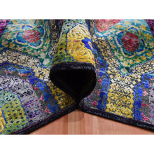 Load image into Gallery viewer, 9&#39;x12&#39;2&quot; Colorful, Mamluk Design, Sari Silk With Textured Wool Hand Knotted, Oriental Rug FWR451050