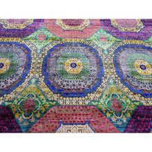 Load image into Gallery viewer, 9&#39;x12&#39;2&quot; Colorful, Mamluk Design, Sari Silk With Textured Wool Hand Knotted, Oriental Rug FWR451050