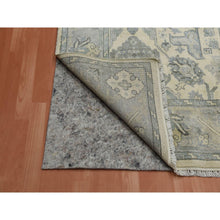 Load image into Gallery viewer, 9&#39;1&quot;x12&#39;1&quot; Monochromatic Colors, 100% Pure and Real Silk Hand Knotted, Oushak with Geometric Pattern, Oriental Rug FWR451152