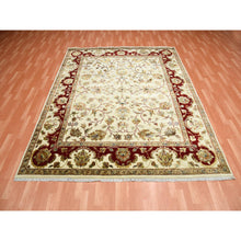 Load image into Gallery viewer, 8&#39;1&quot;x10&#39; Ivory, Rajasthan with All Over Leaf Design Thick and Plush, Wool and Silk Hand Knotted, Oriental Rug FWR451632