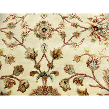 Load image into Gallery viewer, 8&#39;1&quot;x10&#39; Ivory, Rajasthan with All Over Leaf Design Thick and Plush, Wool and Silk Hand Knotted, Oriental Rug FWR451632
